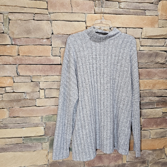 Anthropologie Eri + Ali Fiona Hacci Tunic Ribbed Tunic Sweater Mock Neck Large - Picture 7 of 10